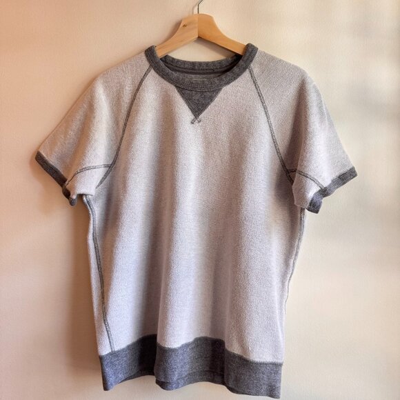J Crew Sweatshirt Men's Medium Short Sleeve Crewneck Pullover Knit Goods Retro - Picture 1 of 6